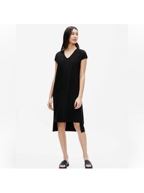 Eileen Fisher V Neck Ribbed Dress
